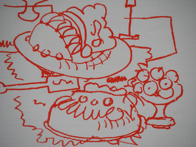 Jean COCTEAU : Le buffet de desserts, Lithographie originale (photo de détail 5) - Crédit photo : Galerie Art.Paris