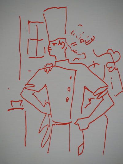 Jean COCTEAU : La fiancée du cuisinier, Lithographie originale (photo de détail 2) - Crédit photo : Galerie Art.Paris
