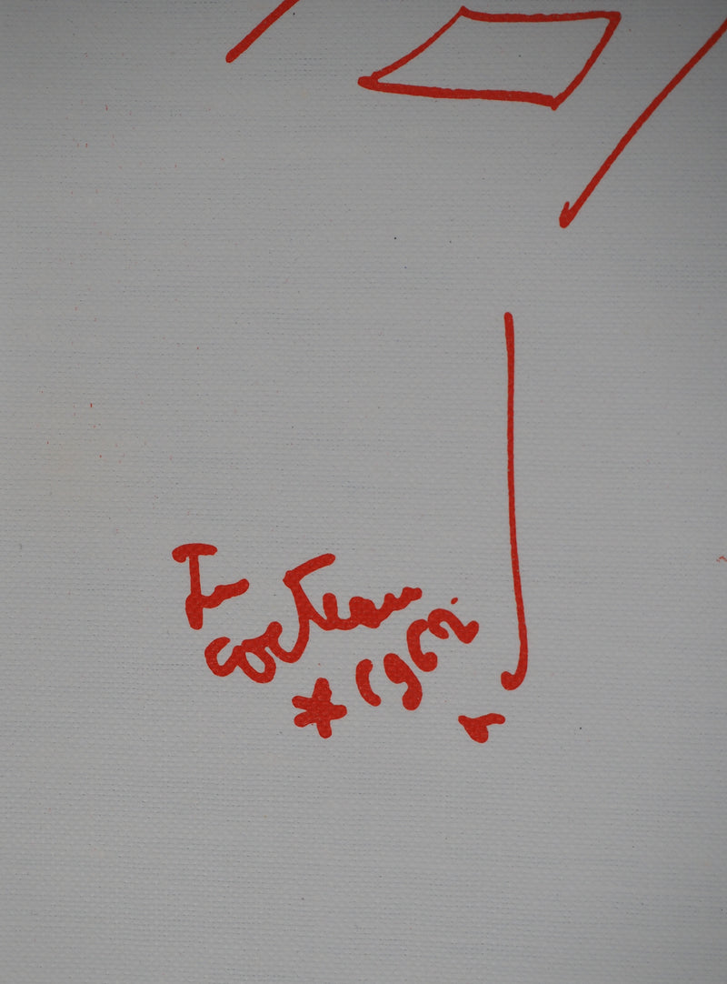 Jean COCTEAU : Entre amis au comptoir du bar, Lithographie originale (photo de détail 2) - Crédit photo : Galerie Art.Paris