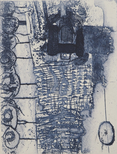 Jean-Pierre VIELFAURE : Composition bleue, Gravure originale signée