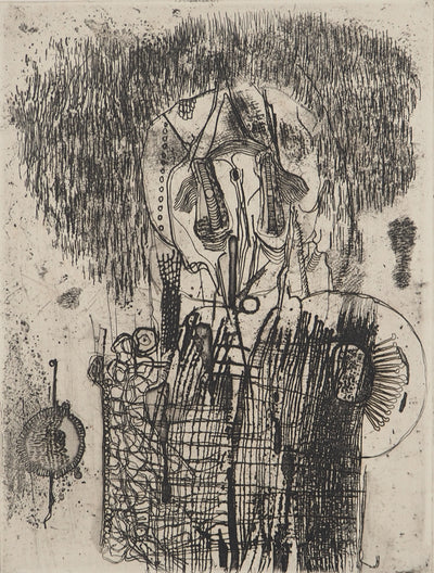 Jean-Pierre VIELFAURE : Personnage abstrait, Gravure originale signée
