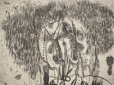 Jean-Pierre VIELFAURE : Personnage abstrait, Gravure originale signée