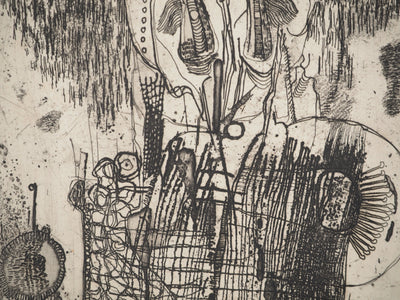 Jean-Pierre VIELFAURE : Personnage abstrait, Gravure originale signée