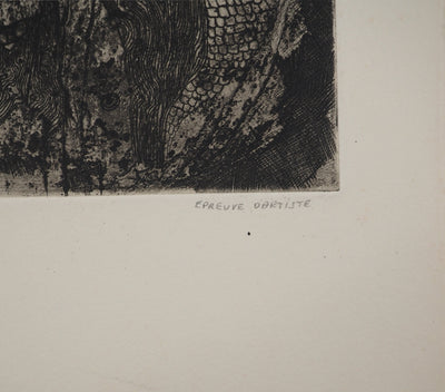 Jean-Pierre VIELFAURE : Obscurité, Gravure originale signée
