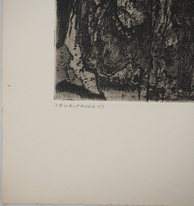 Jean-Pierre VIELFAURE : Obscurité, Gravure originale signée