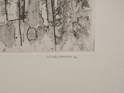 Jean-Pierre VIELFAURE : Silhouettes en suspens, Gravure originale signée
