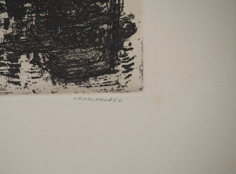Jean-Pierre VIELFAURE : Enfant abstrait, Gravure originale signée