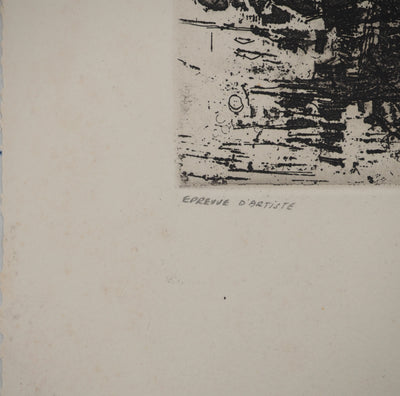 Jean-Pierre VIELFAURE : Enfant abstrait, Gravure originale signée