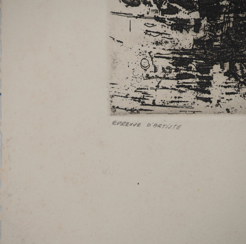 Jean-Pierre VIELFAURE : Enfant abstrait, Gravure originale signée