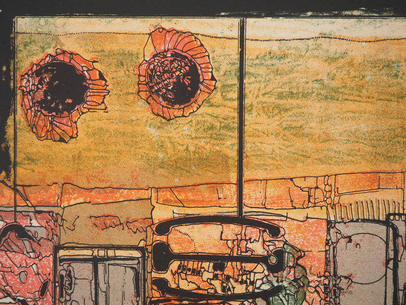 Jean-Pierre VIELFAURE : Architecture abstraite, Lithographie originale signée