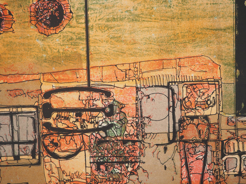 Jean-Pierre VIELFAURE : Architecture abstraite, Lithographie originale signée