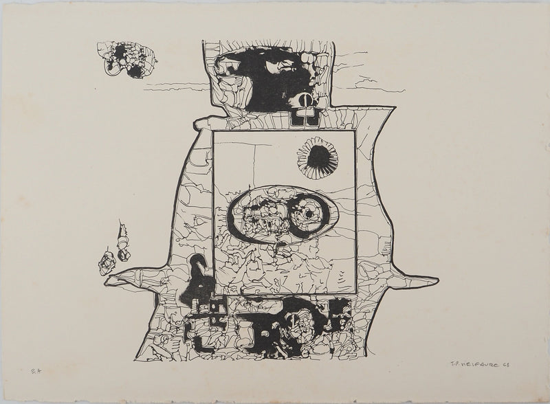 Jean-Pierre VIELFAURE : Chambre intérieure II, Sérigraphie originale signée