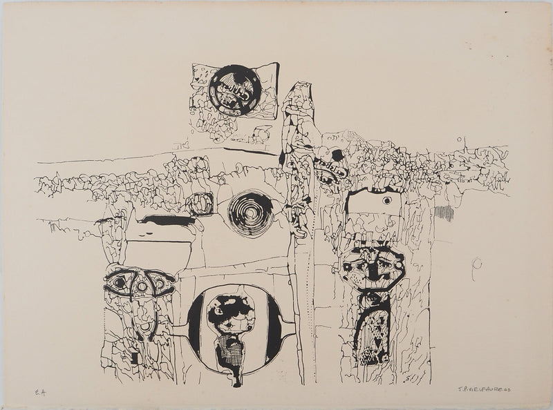 Jean-Pierre VIELFAURE : Ville souterraine, Sérigraphie originale signée
