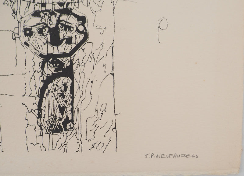Jean-Pierre VIELFAURE : Ville souterraine, Sérigraphie originale signée