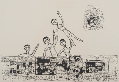 Jean-Pierre VIELFAURE : Personnages saluant, Sérigraphie originale signée