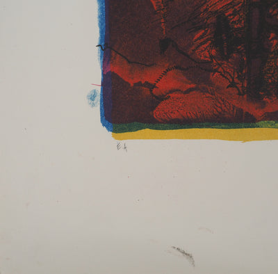 Jean-Pierre VIELFAURE : Mécanisme absrait, Lithographie originale signée