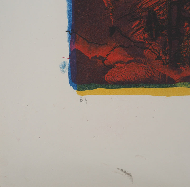 Jean-Pierre VIELFAURE : Mécanisme absrait, Lithographie originale signée