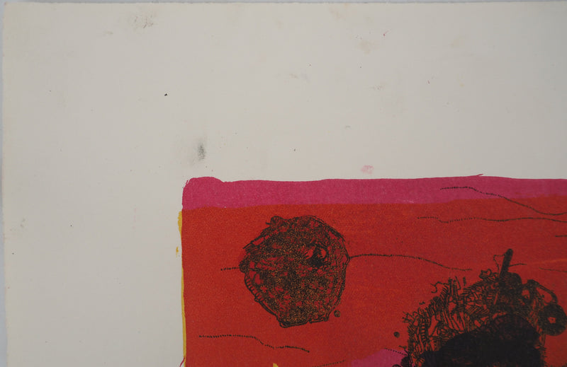 Jean-Pierre VIELFAURE : Mécanisme absrait, Lithographie originale signée