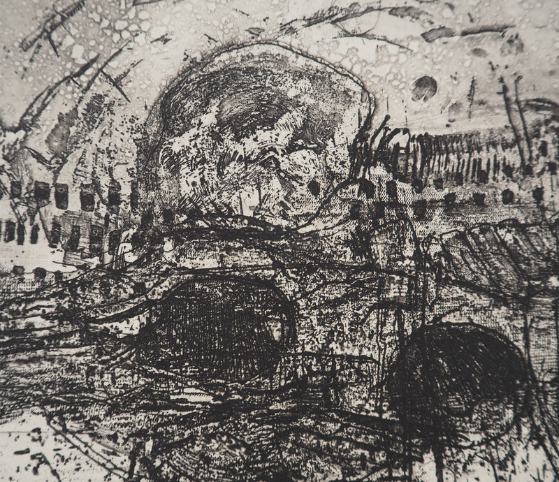 Jean-Pierre VIELFAURE : Chaos intérieur, Gravure originale signée