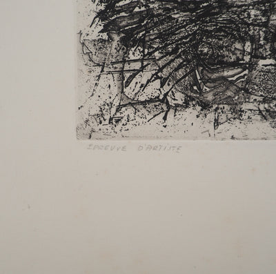 Jean-Pierre VIELFAURE : Chaos intérieur, Gravure originale signée