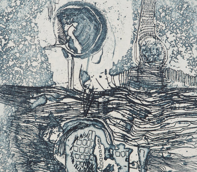 Jean-Pierre VIELFAURE : Figure robotique, Gravure originale signée