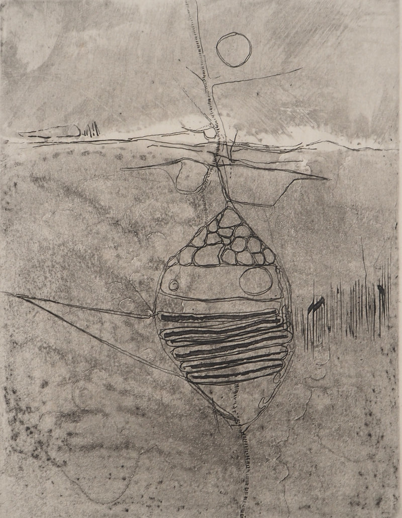 Jean-Pierre VIELFAURE : Vie sous-marine, Gravure originale signée