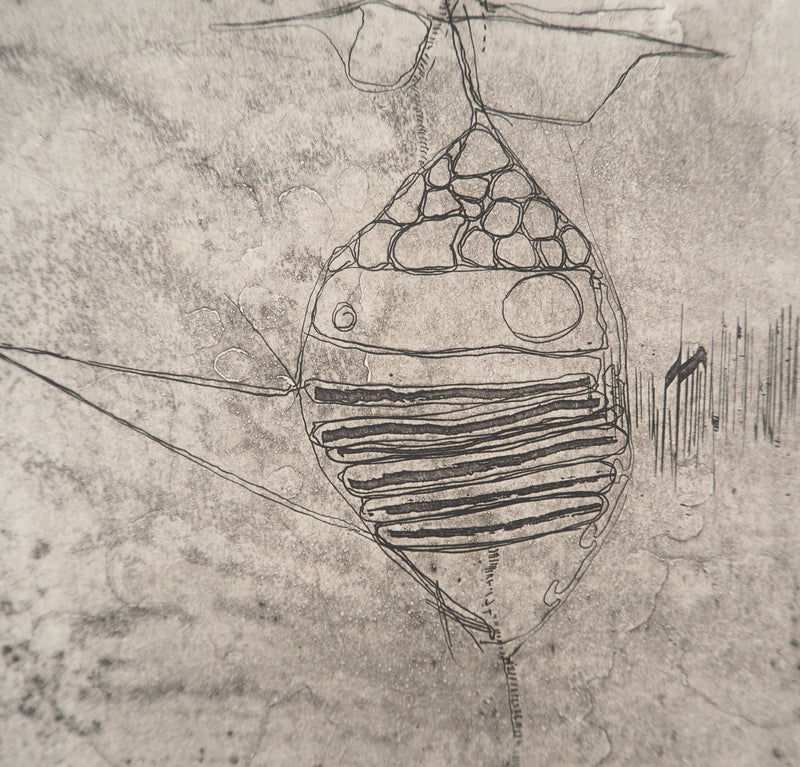 Jean-Pierre VIELFAURE : Vie sous-marine, Gravure originale signée