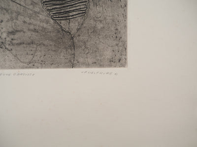 Jean-Pierre VIELFAURE : Vie sous-marine, Gravure originale signée