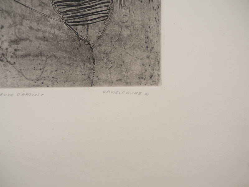Jean-Pierre VIELFAURE : Vie sous-marine, Gravure originale signée