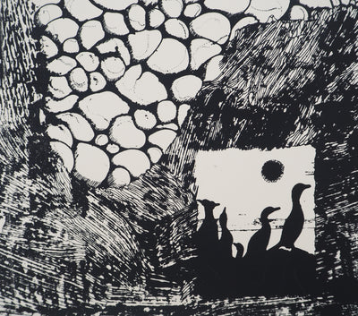 Jean-Pierre VIELFAURE : Composition aux pingouins, Sérigraphie originale signée
