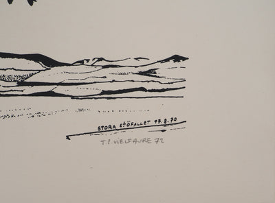 Jean-Pierre VIELFAURE : Composition abstraite au poisson, Sérigraphie originale signée