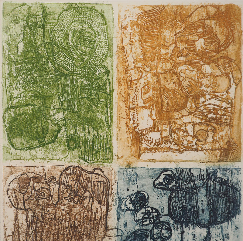 Jean-Pierre VIELFAURE : Les quatre éléments, Gravure originale signée