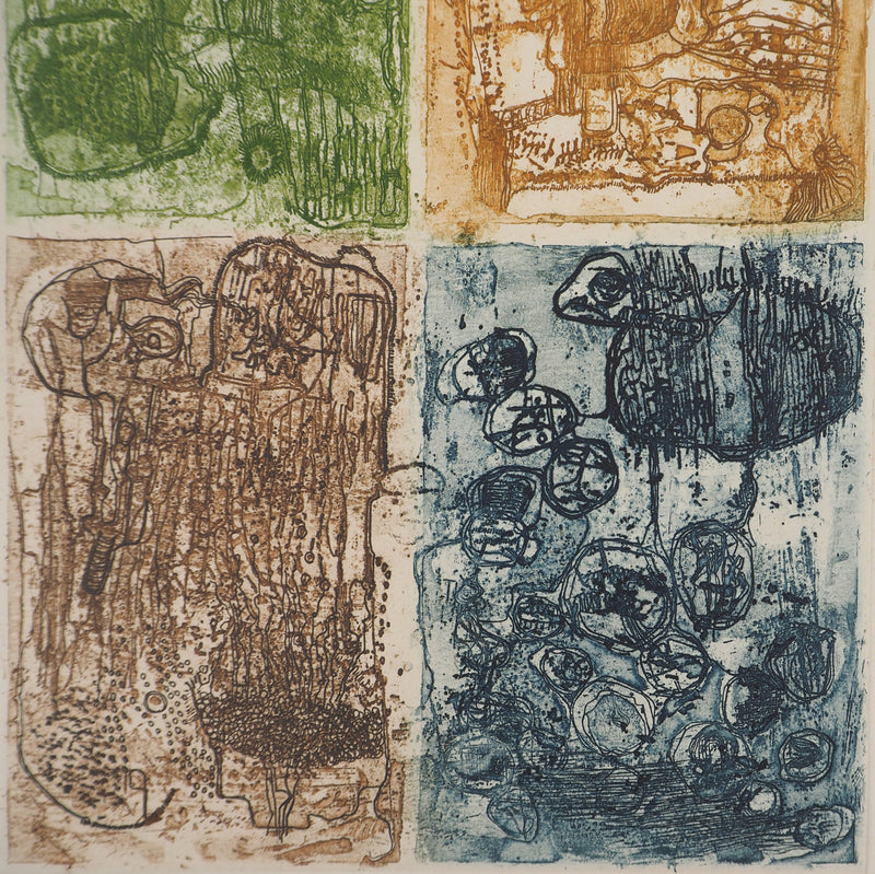 Jean-Pierre VIELFAURE : Les quatre éléments, Gravure originale signée