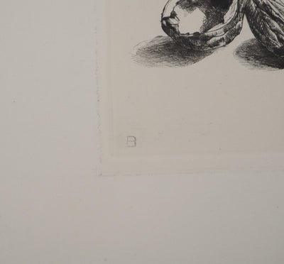 Jean-Eugène BERSIER : Les rats, Gravure originale signée