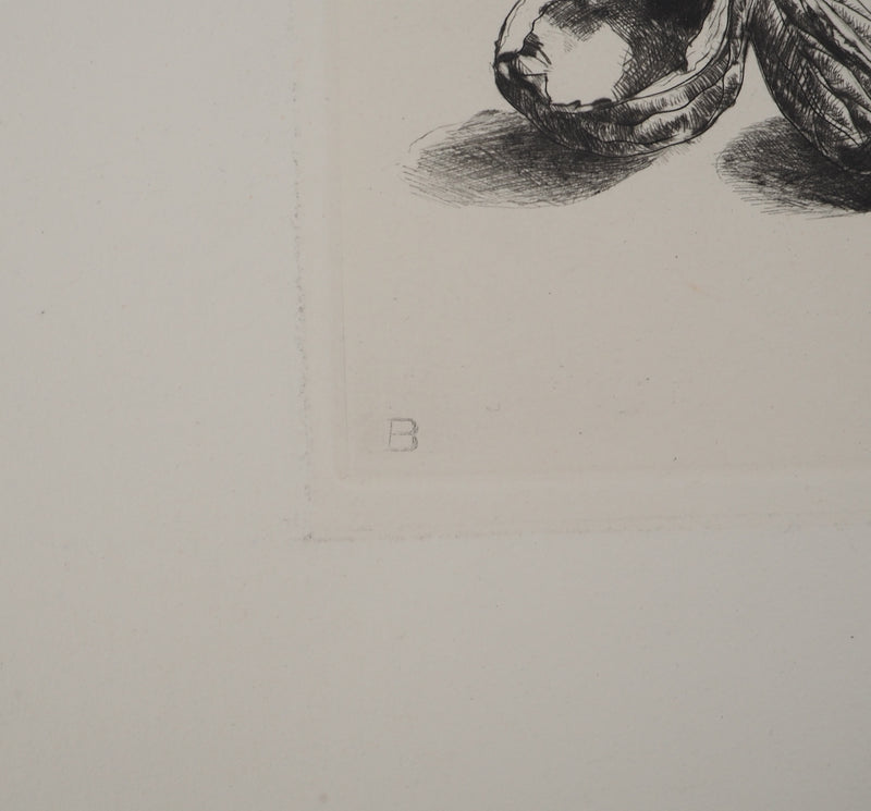 Jean-Eugène BERSIER : Les rats, Gravure originale signée
