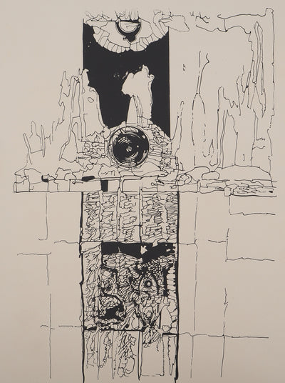 Jean-Pierre VIELFAURE : Paysage désertique, Sérigraphie originale signée