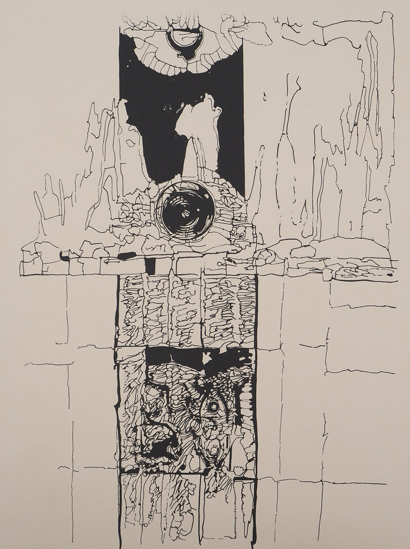 Jean-Pierre VIELFAURE : Paysage désertique, Sérigraphie originale signée