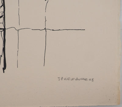 Jean-Pierre VIELFAURE : Paysage désertique, Sérigraphie originale signée