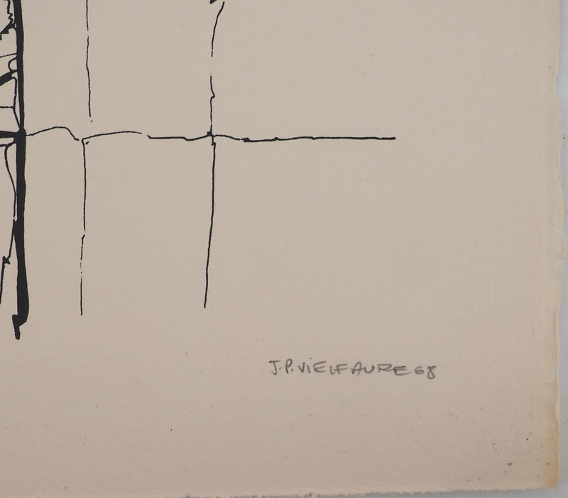Jean-Pierre VIELFAURE : Paysage désertique, Sérigraphie originale signée