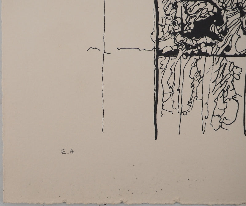 Jean-Pierre VIELFAURE : Paysage désertique, Sérigraphie originale signée