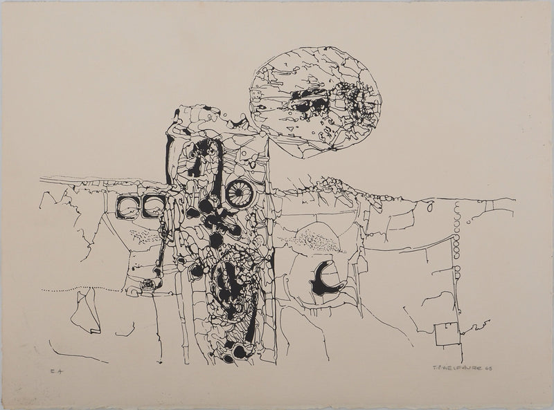 Jean-Pierre VIELFAURE : Paysage abstrait, Sérigraphie originale signée