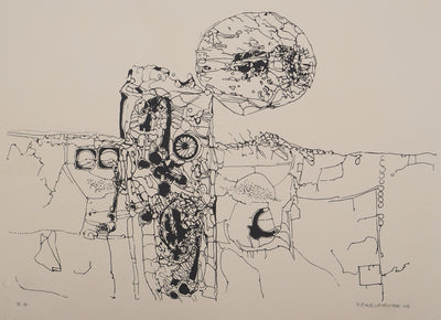 Jean-Pierre VIELFAURE : Paysage abstrait, Sérigraphie originale signée