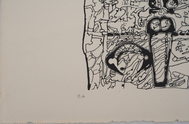 Jean-Pierre VIELFAURE : Entre les murs, Sérigraphie originale signée