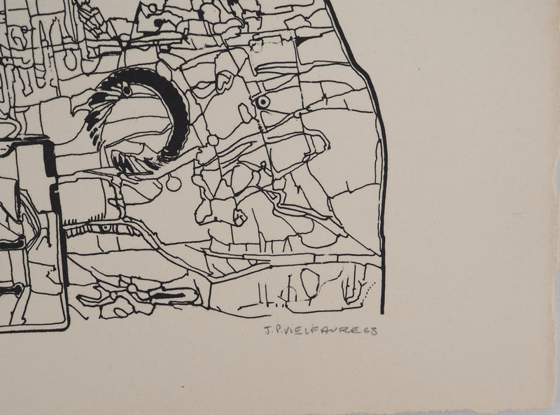 Jean-Pierre VIELFAURE : Structure interne, Sérigraphie originale signée
