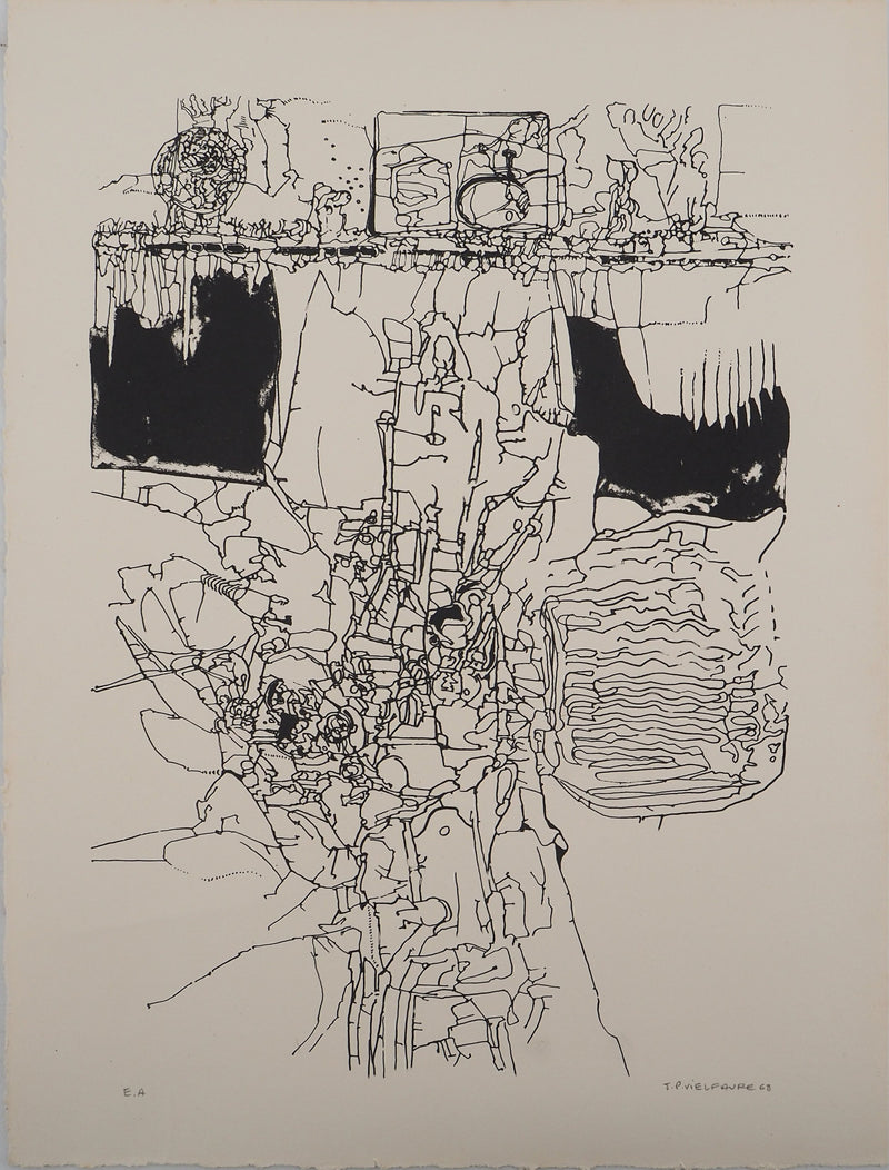 Jean-Pierre VIELFAURE : Sous la surface, Sérigraphie originale signée