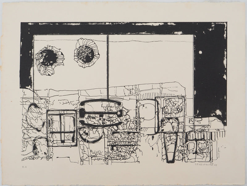 Jean-Pierre VIELFAURE : Architecture abstraite II, Sérigraphie originale signée