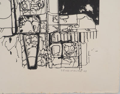 Jean-Pierre VIELFAURE : Architecture abstraite II, Sérigraphie originale signée