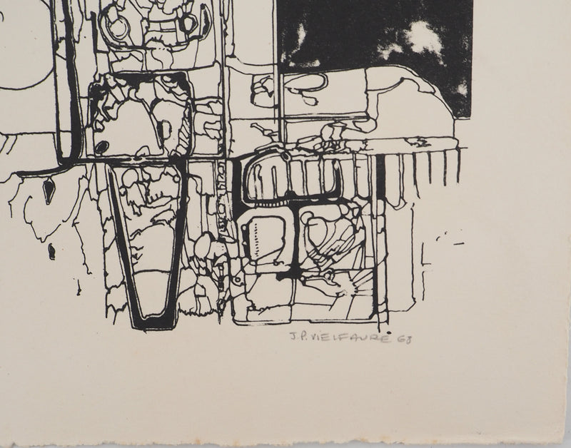 Jean-Pierre VIELFAURE : Architecture abstraite II, Sérigraphie originale signée
