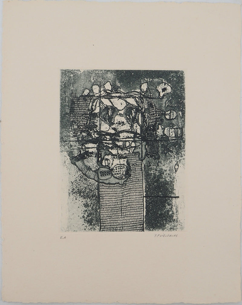 Jean-Pierre VIELFAURE : Vue depuis la fenêtre, Gravure originale signée