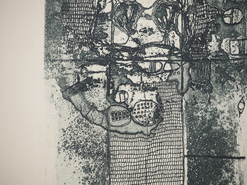 Jean-Pierre VIELFAURE : Vue depuis la fenêtre, Gravure originale signée